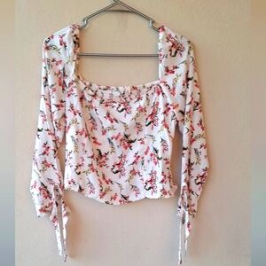 Miss Selfie Floral Off the Shoulder Women's Top Size L